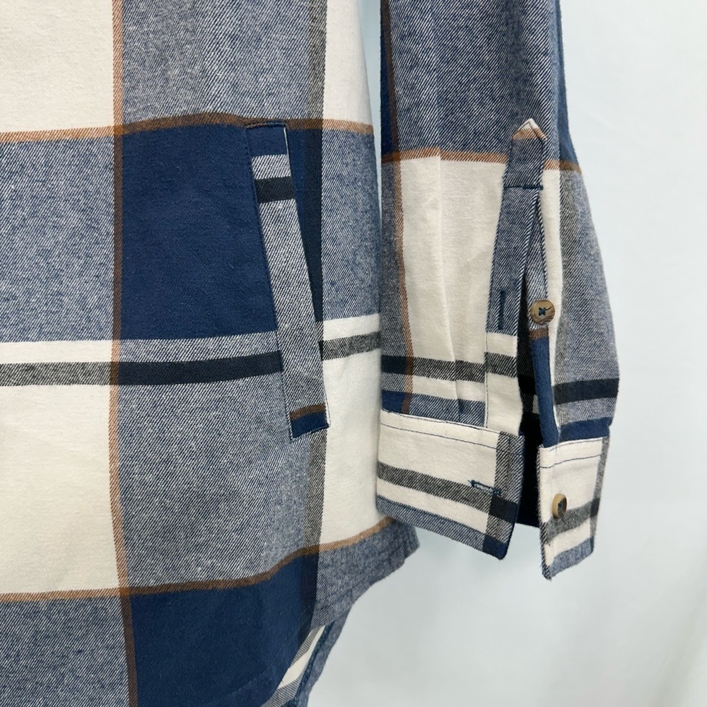 NWT Marleylilly Monogrammed Plaid Hooded Tunic Shirt Women’s MEDIUM 100% Cotton - Picture 5 of 10